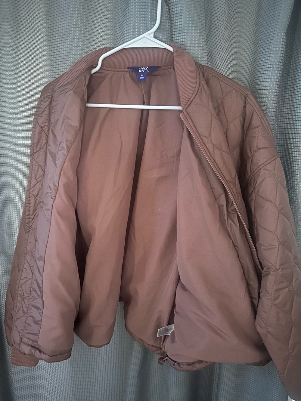 JoyLab Mauve Quilted Bomber Jacket